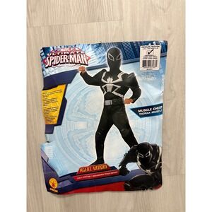 Ultimate SpiderMan Kids Costume Agent Venom Muscle Chest Child Size M 8-10